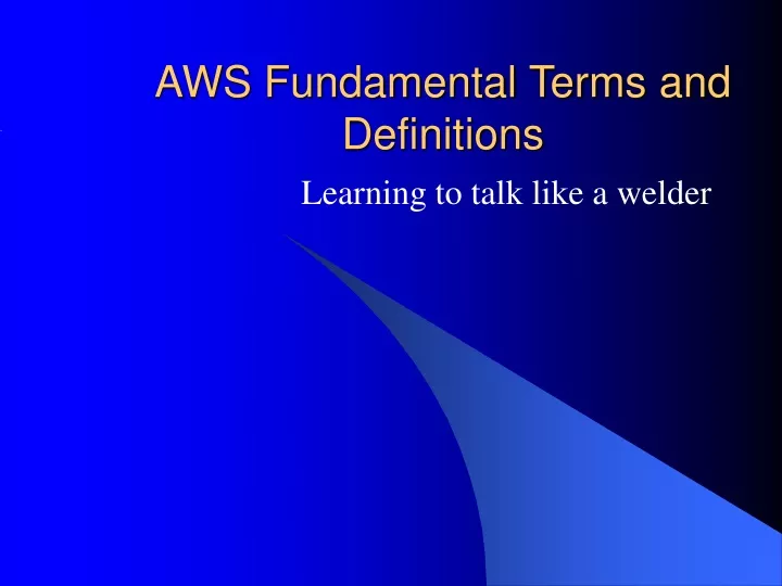 aws fundamental terms and definitions