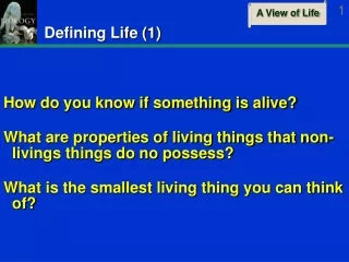 Defining Life (1)