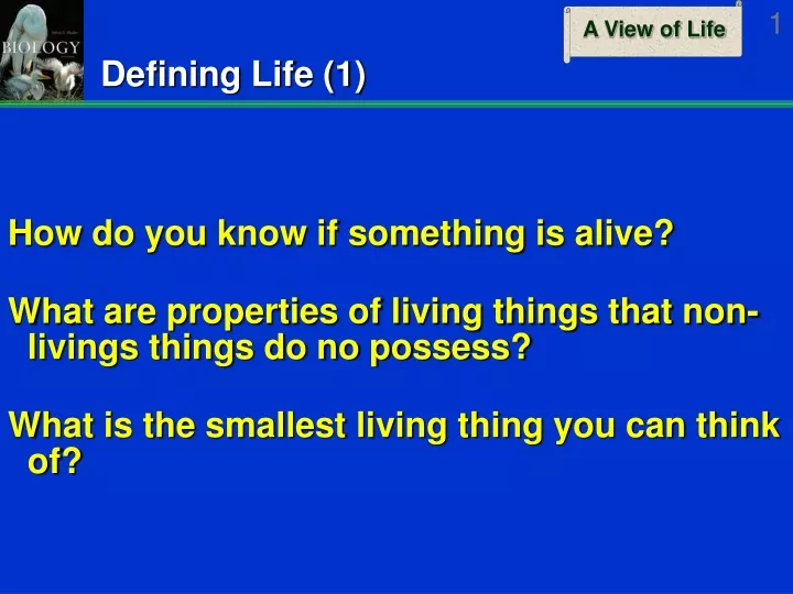 defining life 1