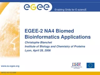 EGEE-2 NA4 Biomed Bioinformatics Applications