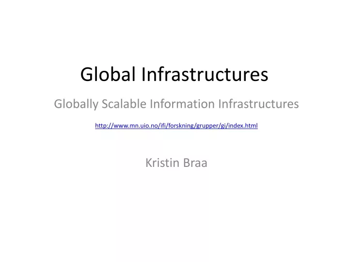 global infrastructures