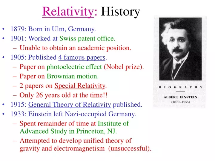 relativity history