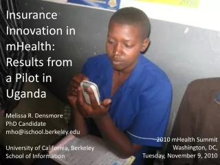 Insurance Innovation in mHealth: Results from a Pilot in Uganda