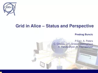 Grid in Alice – Status and Perspective