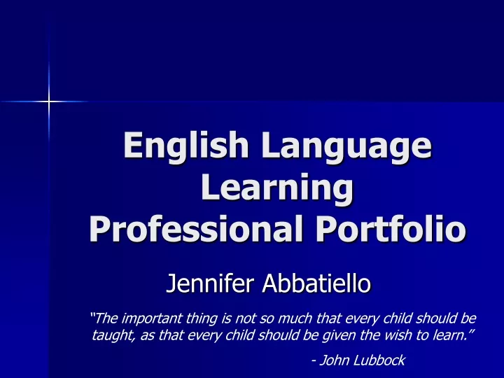 english language learning professional portfolio