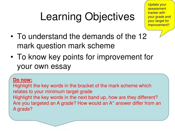 learning objectives