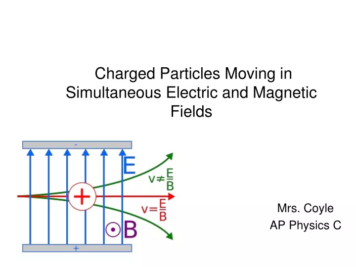 charged particles moving in simultaneous electric and magnetic fields