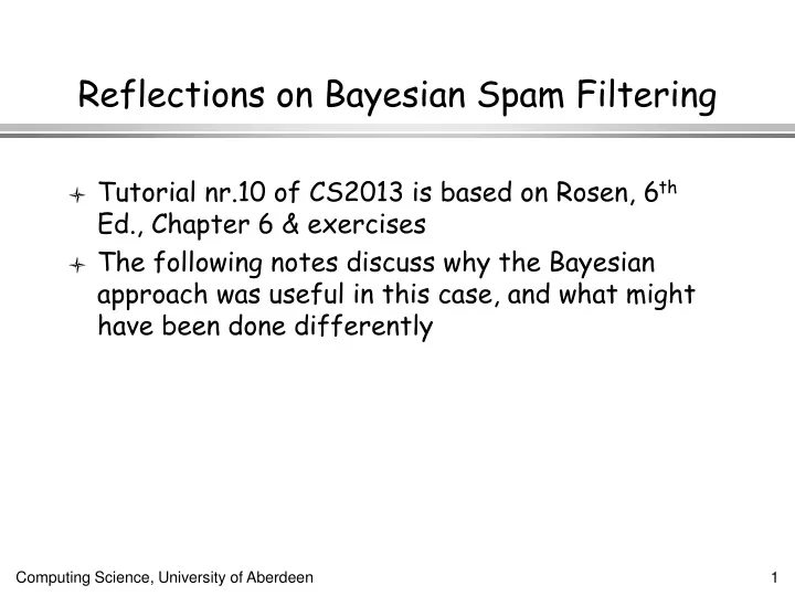 reflections on bayesian spam filtering