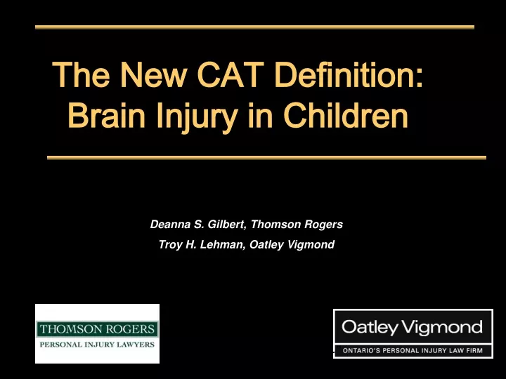 the new cat definition brain injury in children