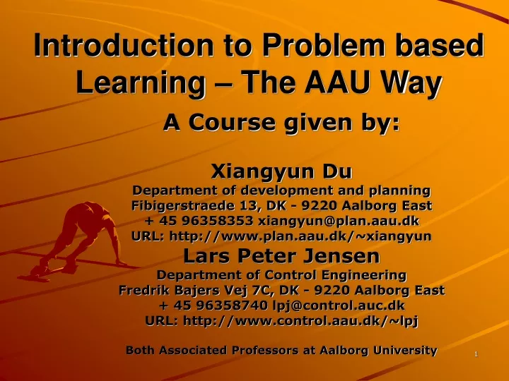 introduction to problem based learning the aau way