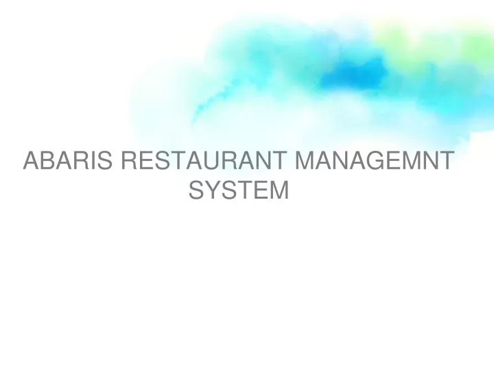 abaris restaurant managemnt system
