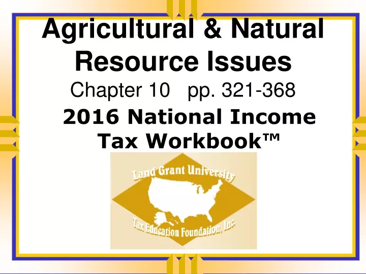 agricultural natural resource issues chapter 10 pp 321 368