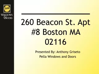 260 Beacon St. Apt #8 Boston MA 02116