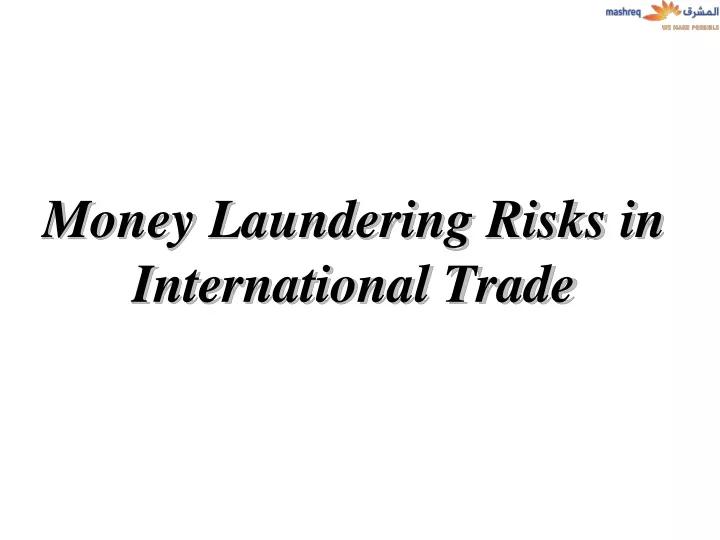 money laundering risks in international trade