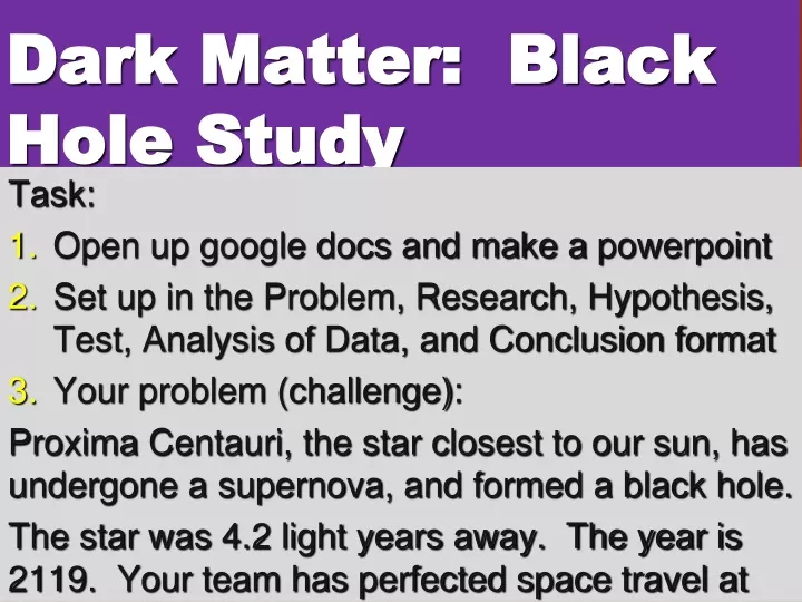dark matter black hole study