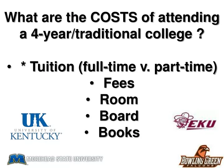 what are the costs of attending a 4 year