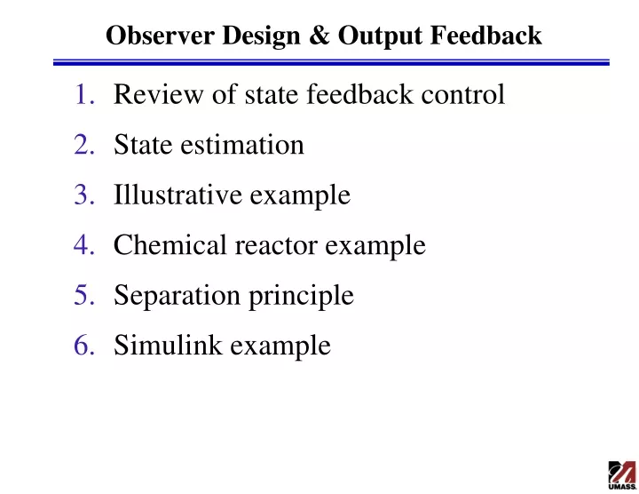 observer design output feedback