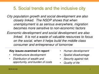 5. Social trends and the inclusive city
