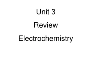 Unit 3 Review Electrochemistry