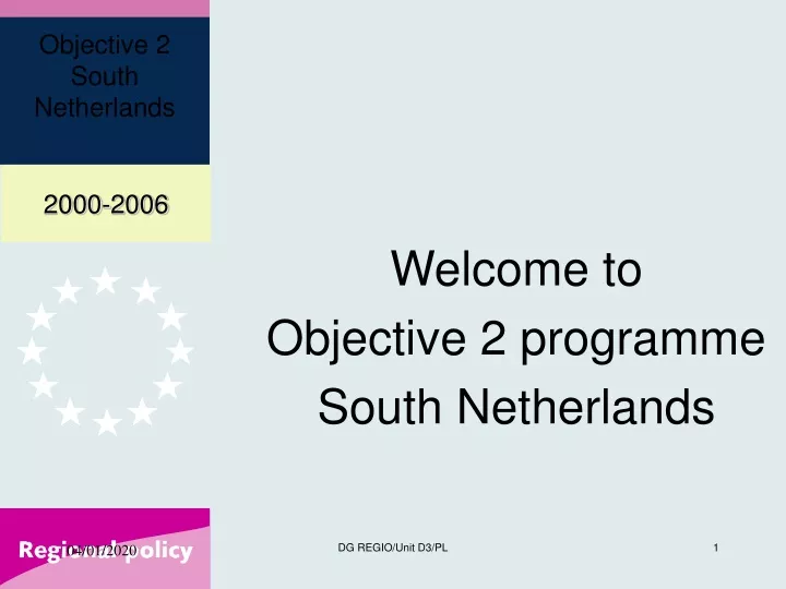 welcome to objective 2 programme south netherlands