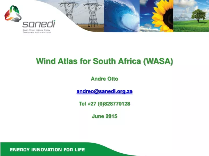 wind atlas for south africa wasa andre otto