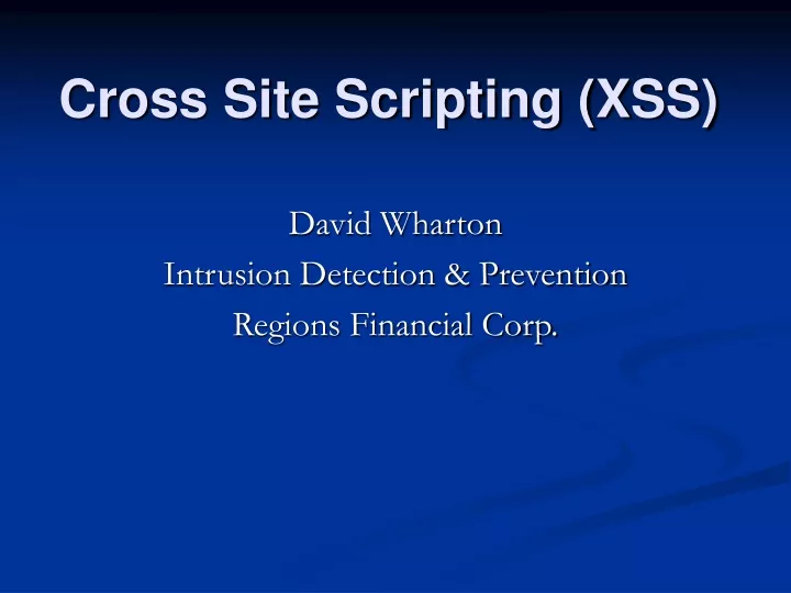 OWASP Top 10 for JavaScript — A2: Cross Site Scripting — XSS