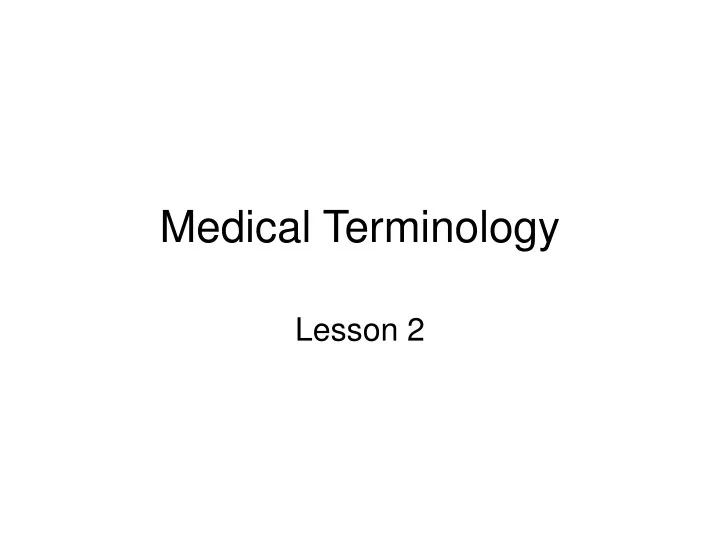 medical terminology