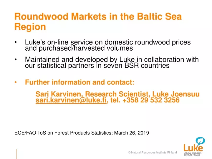 roundwood markets in the baltic sea region