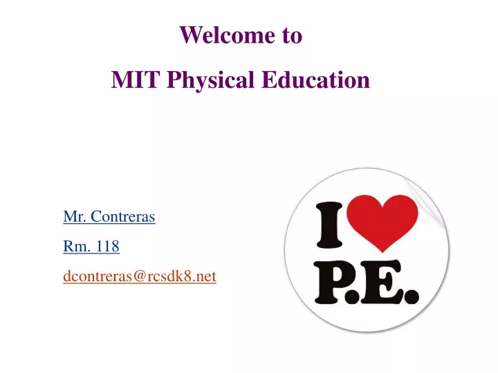 welcome to mit physical education