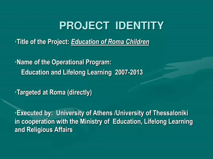 project identity