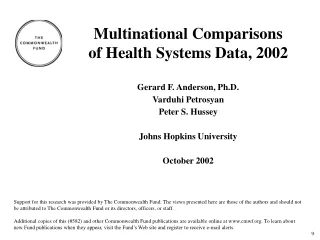 Multinational Comparisons of Health Systems Data, 2002