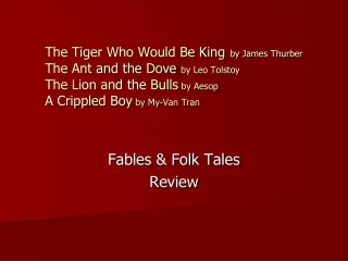 Fables &amp; Folk Tales Review