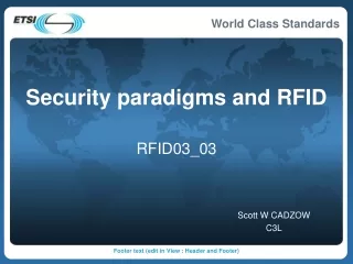 Security paradigms and RFID