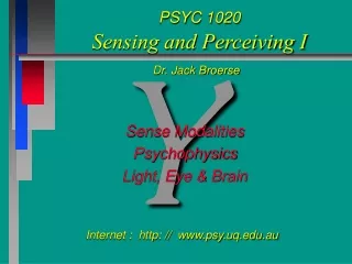 PSYC 1020 Sensing and Perceiving I