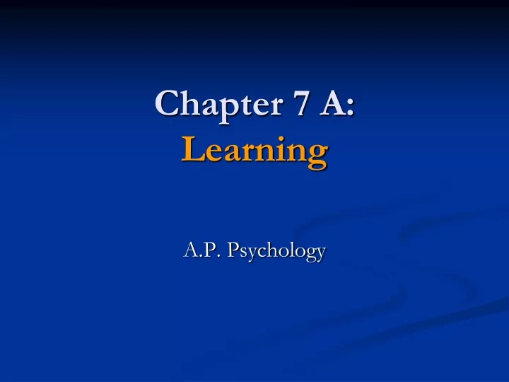chapter 7 a learning