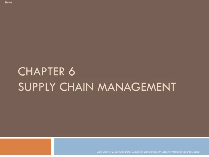 chapter 6 supply chain management