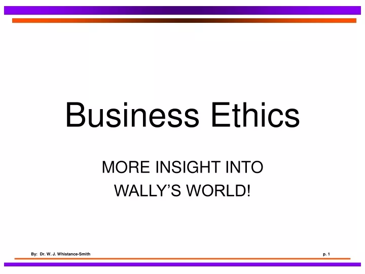 business ethics