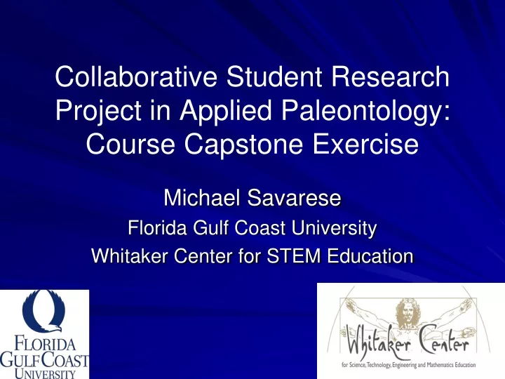 collaborative student research project in applied paleontology course capstone exercise