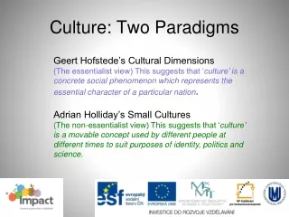 Culture: Two Paradigms