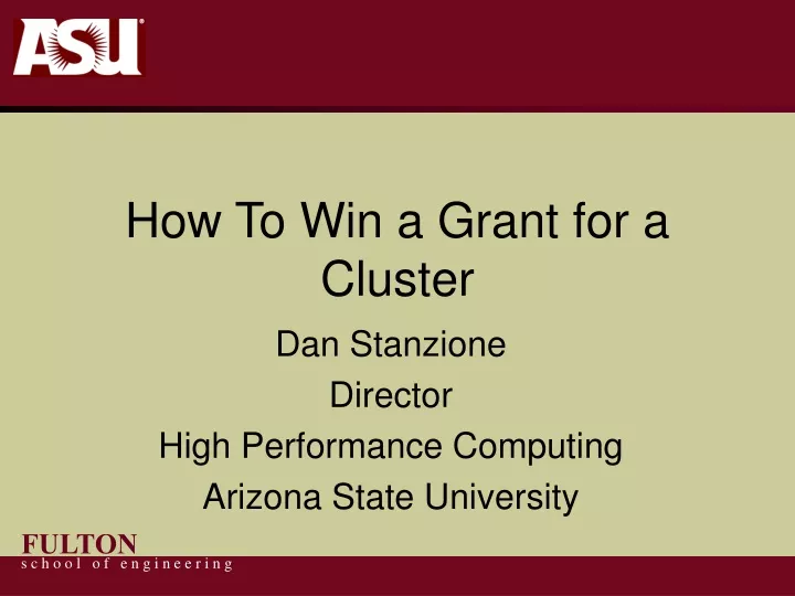 how to win a grant for a cluster