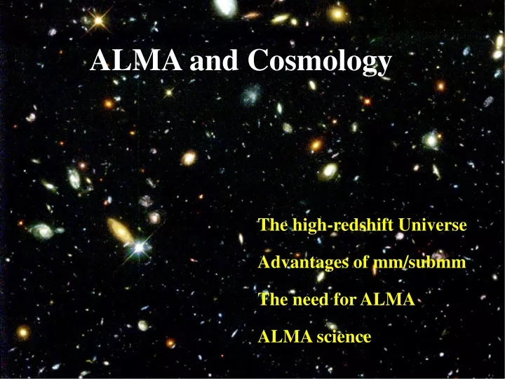 alma and cosmology