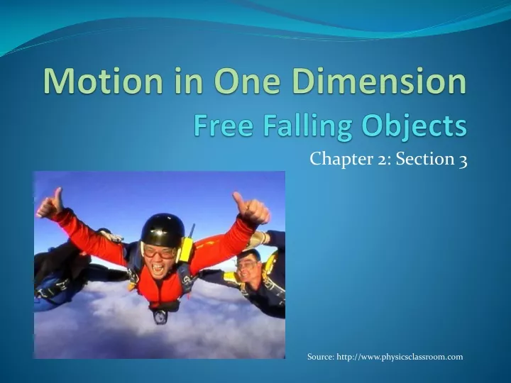 motion in one dimension free falling objects