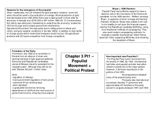 Chapter 3 Pt1  – Populist Movement + Political Protest