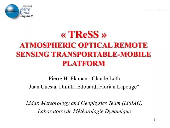 tress atmospheric optical remote sensing transportable mobile platform