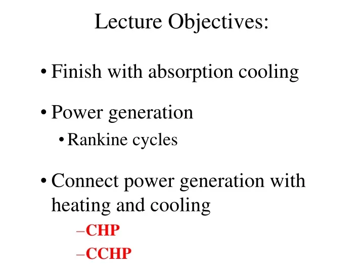 lecture objectives