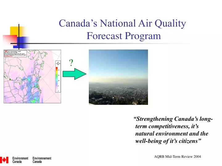 canada s national air quality forecast program