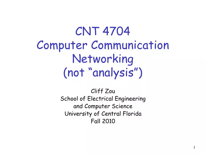 cnt 4704 computer communication networking not analysis