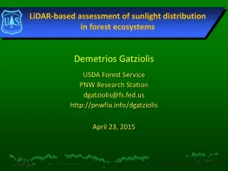 LiDAR-based assessment of sunlight distribution in forest ecosystems