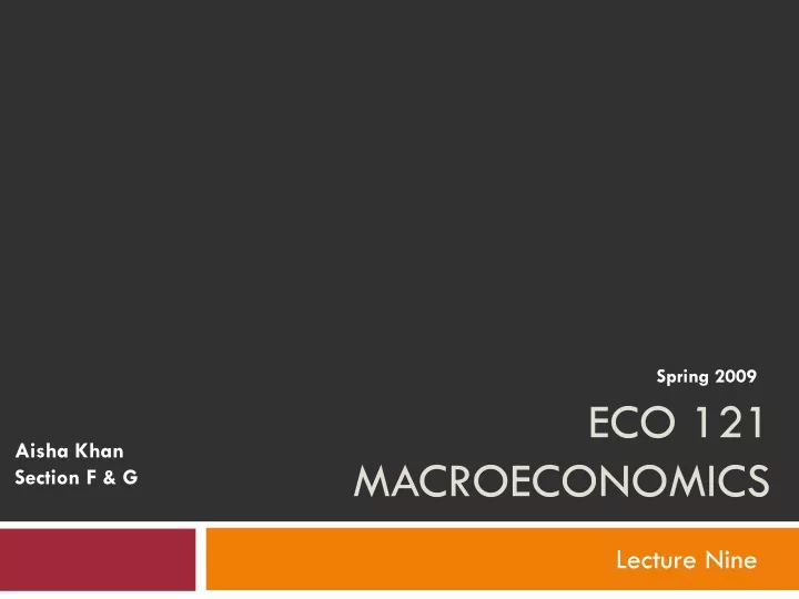 eco 121 macroeconomics