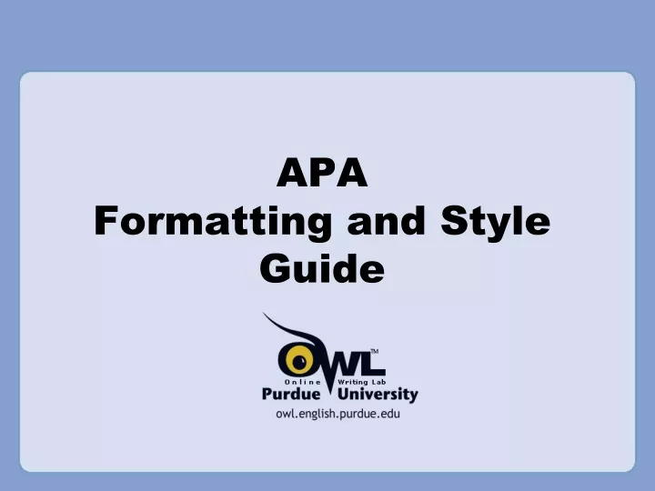 apa formatting and style guide